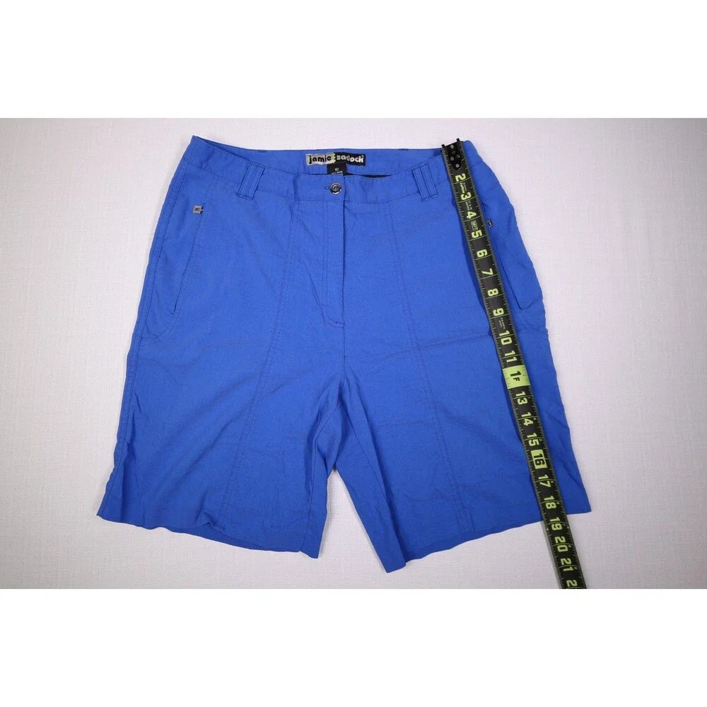 jamie sadock Blue Bermuda Performance Golf Shorts Women's Size 10 Zipper Pockets
